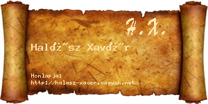 Halász Xavér névjegykártya
